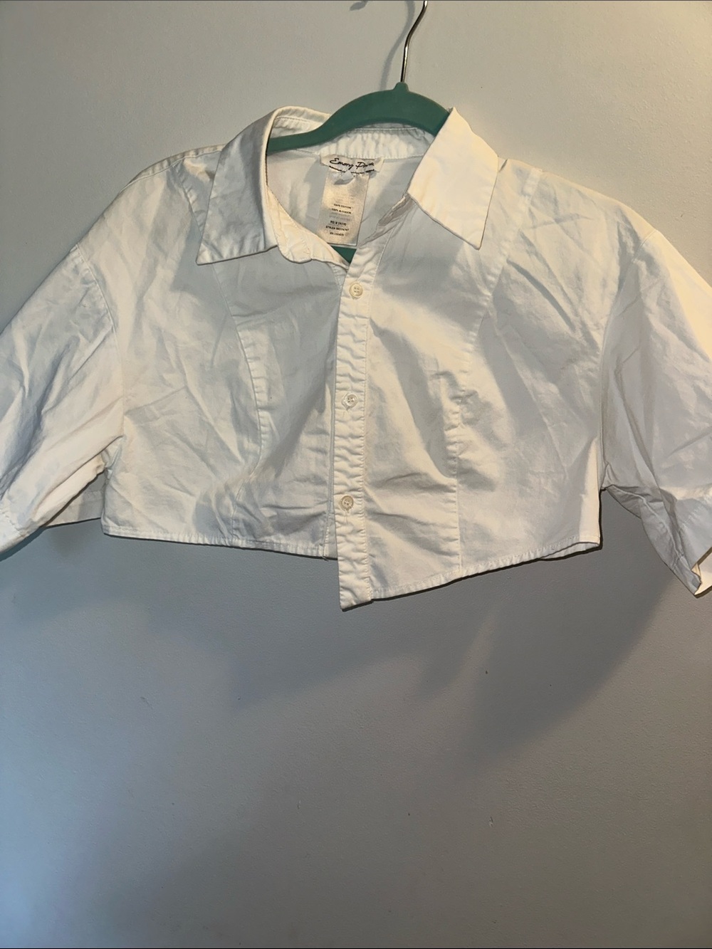 emory park White Cropped Button-Down Shirt